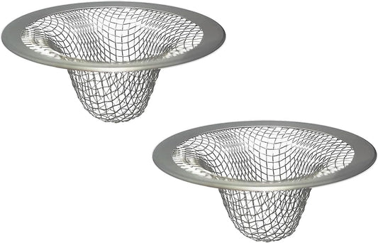 1.0" Small Drain Strainer, Sink Drain Hair Catcher, Bathroom Sink Drain Strainer, 2PCS Drain Mesh Baskets for Laundry, Mop Pool, Utility, Slop, RV Sink, Stainless Steel Drain Filter