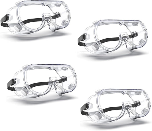 Anti-Fog Indirectly Vented Lab Safety Goggles Over Glasses