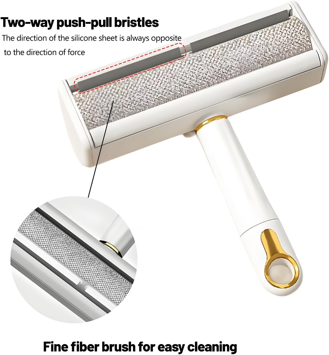 Pet Hair Remover Lint Roller - Washable Reusable, Static Adsorption for Cat Dog Hair Removal On Furniture, Sofas, Bedding, Carpets，Pet Hair Removal Tool，Dog Hair Remover，Lint Remover(White)