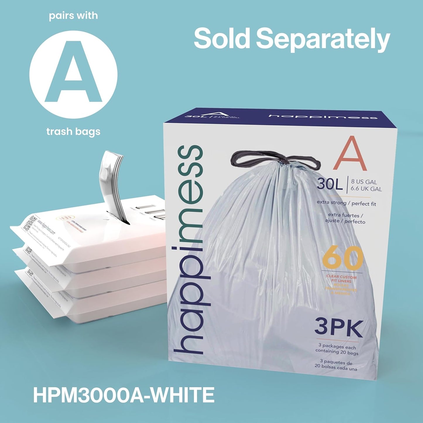 happimess HPM1011G Curtis 8-Gallon Step-Open Trash Can, Fingerprint Resistant, Modern, Minimalistic for Home, Kitchen, Laundry Room, Office, Bedroom, Bathroom, Tide Pool Blue