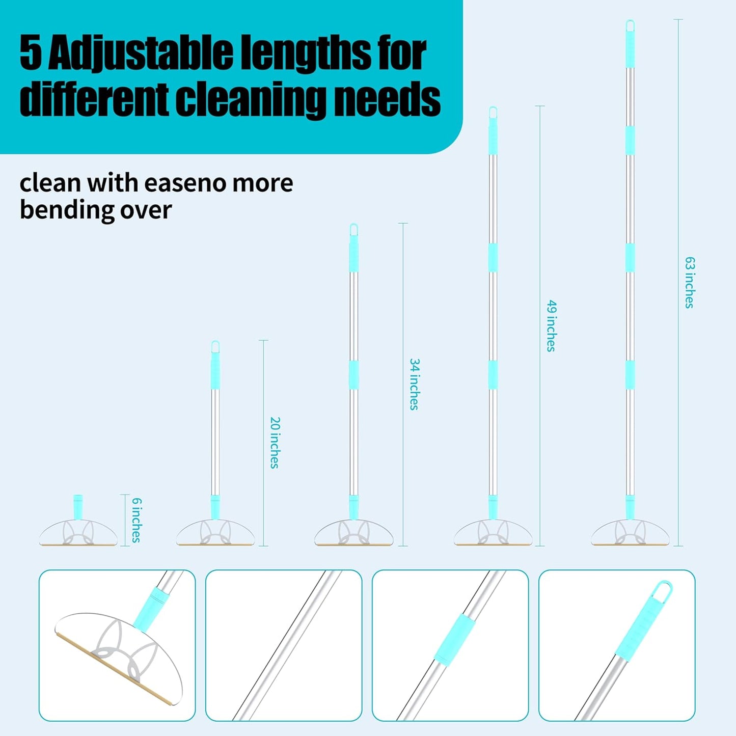 Ultra & Pro LINTPLUS Combo – 63” Long Carpet Rake for Pet Hair + Pro Attachments – Heavy Duty Stainless Steel Handle, Stand-Up Design – Effortless Fur & Lint Removal for Large Rugs, Carpets, Floors