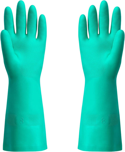 ThxToms Chemical Resistant Nitrile Gloves, Resist Household Acid, Alkali, Solvent and Oil, Latex Rubber Free, 1 Pair Medium