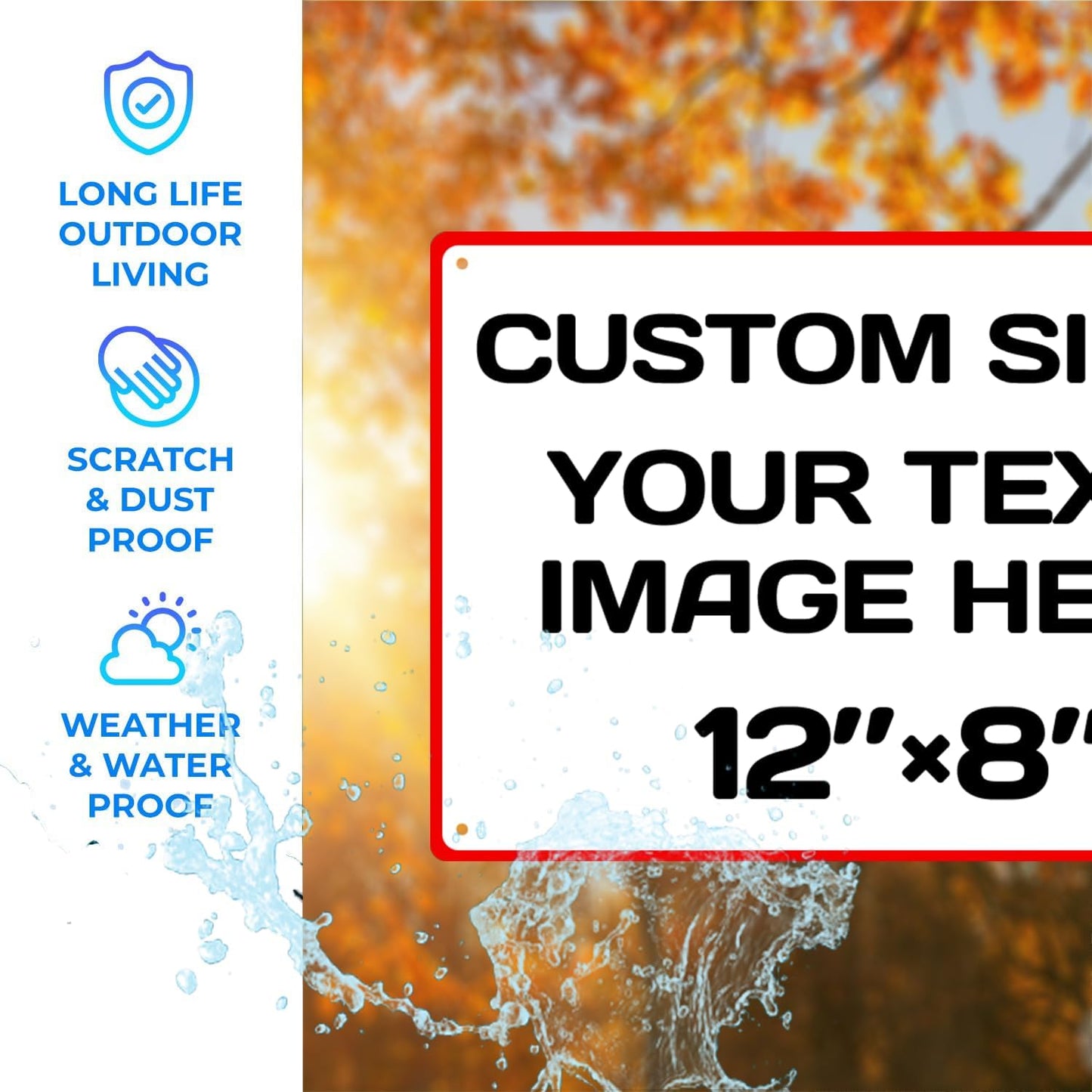 Aluminum Weatherproof Metal Sign Multiple Sizes Custom Personalized Text And picture Here, Black White Traffic Regulation Horizontal Street Signs ,hazard sign,garden sign,custom door sign,Customised business signs