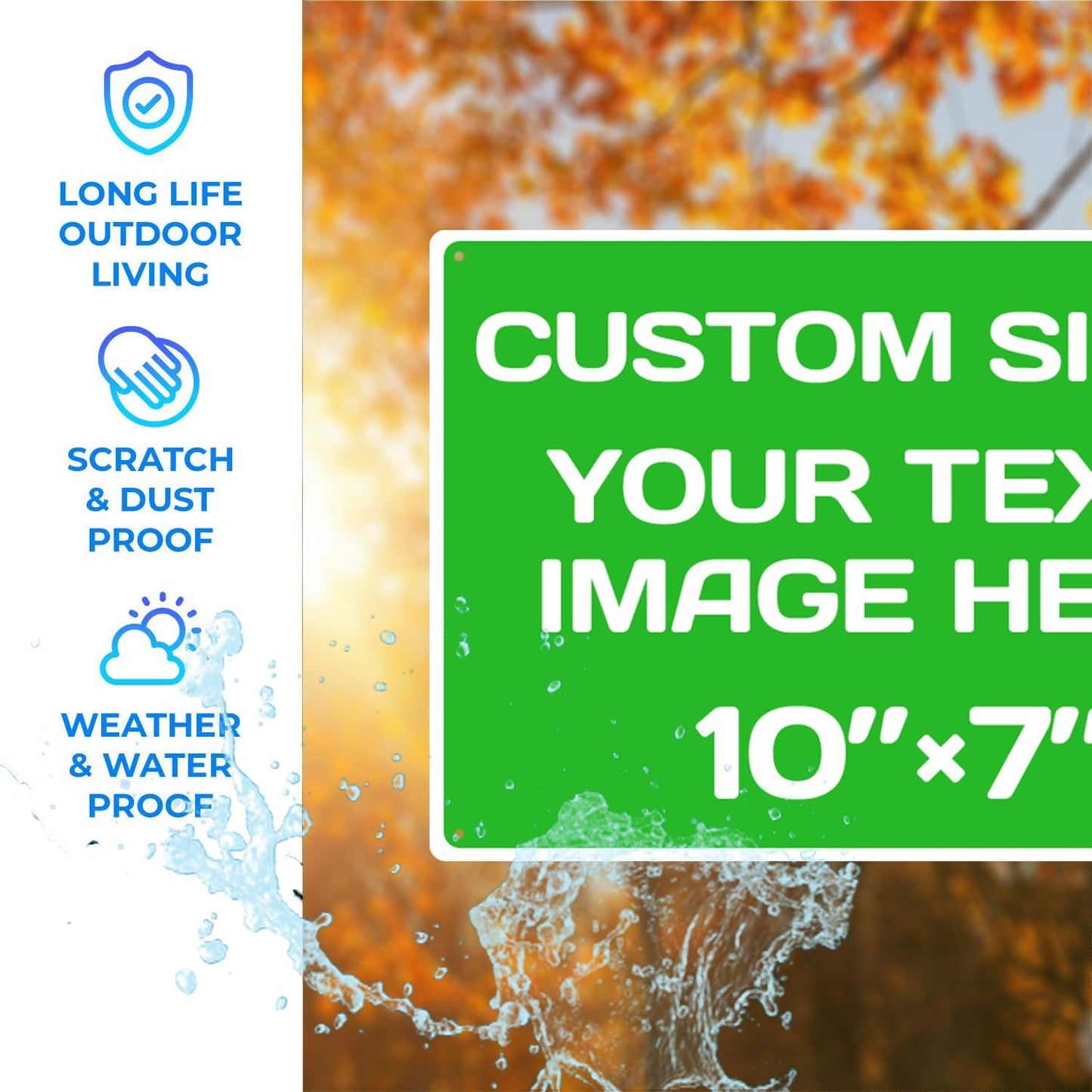 Personalized Aluminum Metal Signs - Weatherproof, Custom Text & Picture, Multiple Sizes, Hazard, Garden, Custom Door, Business Signs