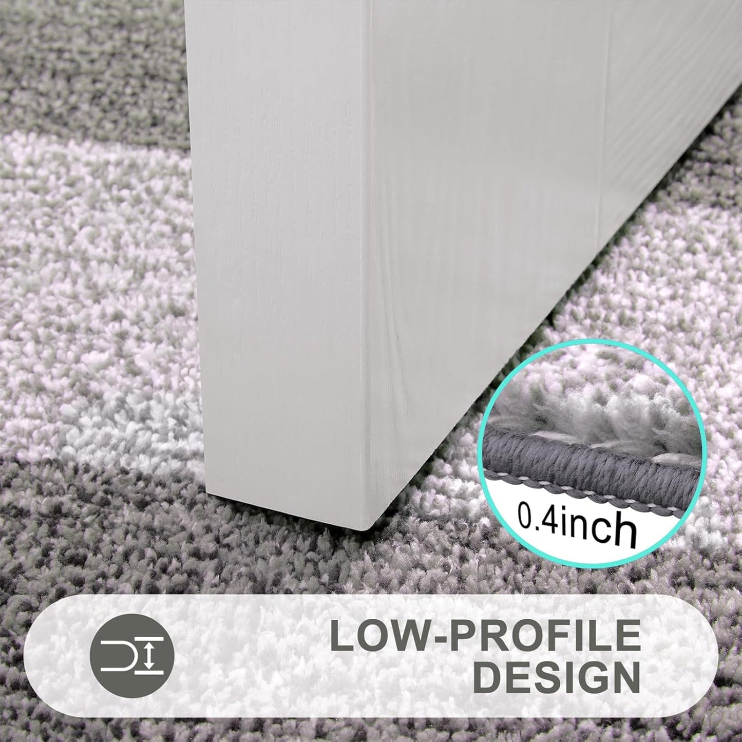 Kitinjoy Indoor Outdoor Door Mat, 47x20 Non-Slip Absorbent Dirt Trapper, Low-Profile Washable Inside Entrance Front Floor Mat, Sturdy Soft Entry Doormats for Entryway, Light Grey