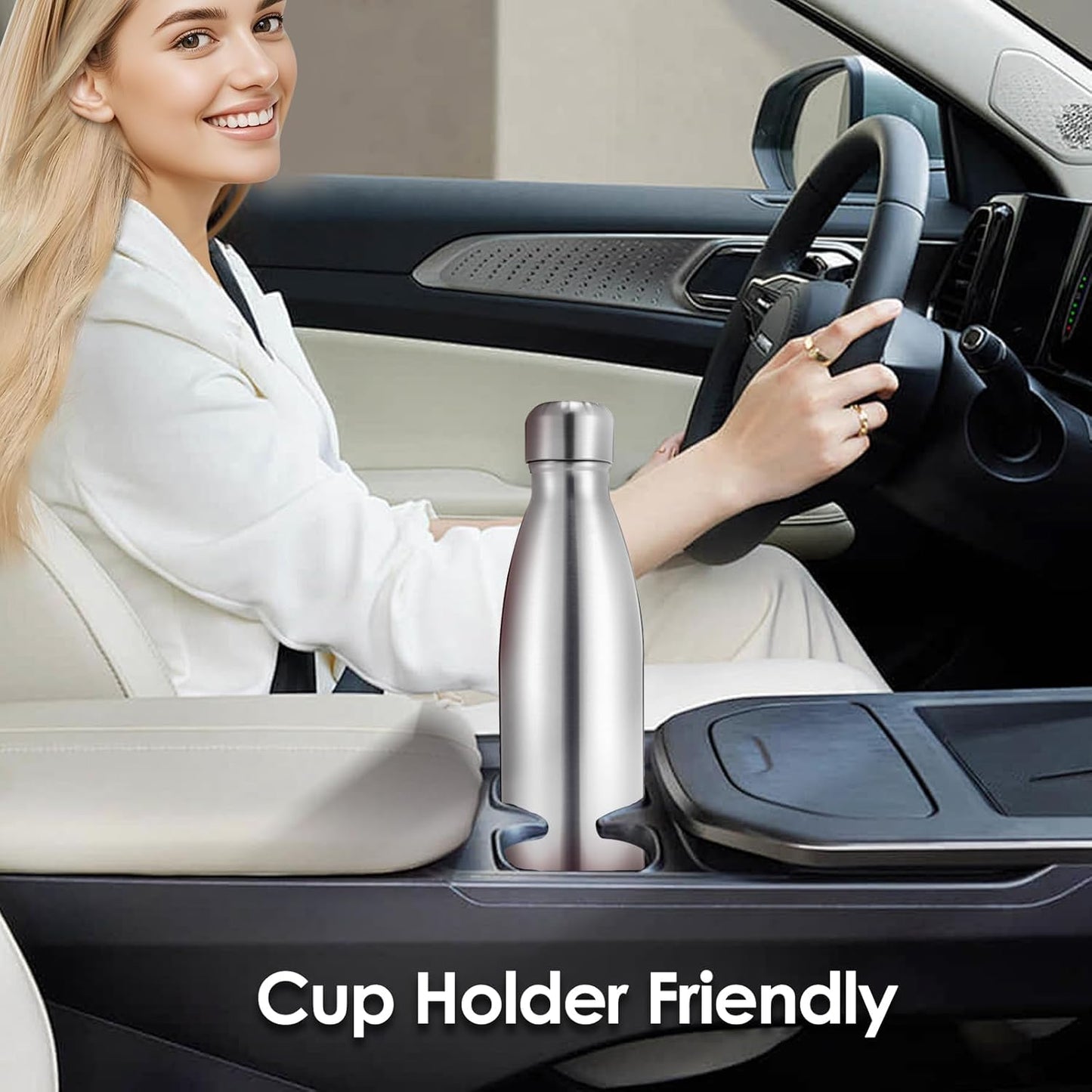 25oz Cola-Bottle Shaped Stainless Steel Leak-proof Water Bottle,Double Wall Vacuum Insulated Metal,Travel Mug For Sports Indoors & Outdoors,BPA-Free School Kid FlaskS,Silver(4 Pack)