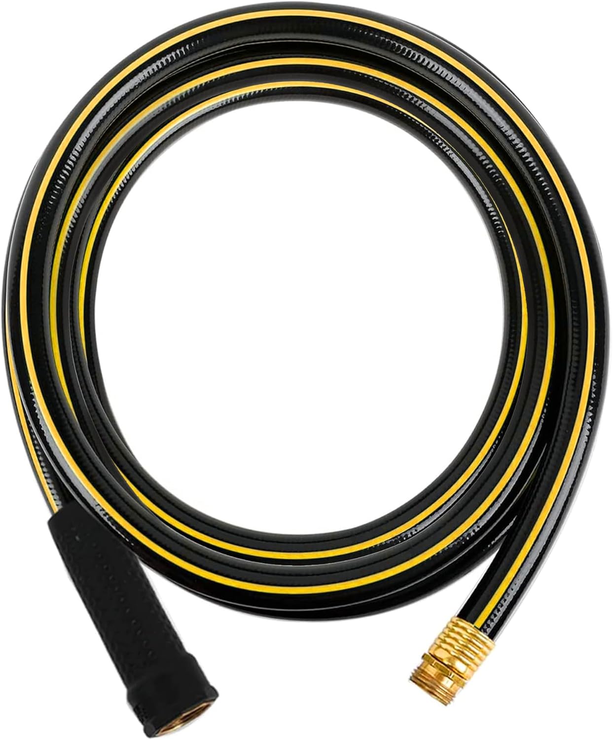 Solution4Patio Short Leader Garden Hose 3/4 in. x 10 ft. -Heavy Duty Durable Flexible Lightweight Water Pipe -Brass Aluminum Ends for Household & Commercial -Kink Free, Leakproof, Male/Female Fittings