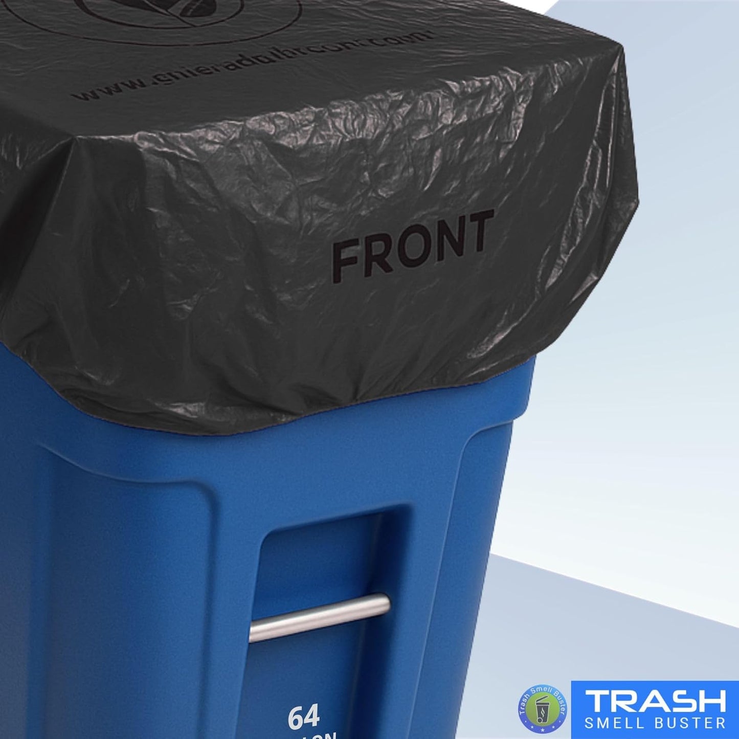 Outdoor Trash Can Cover Odor Eliminating Bag with Elastic Band Lemon Scented Durable 64 Gallon 3 Pack