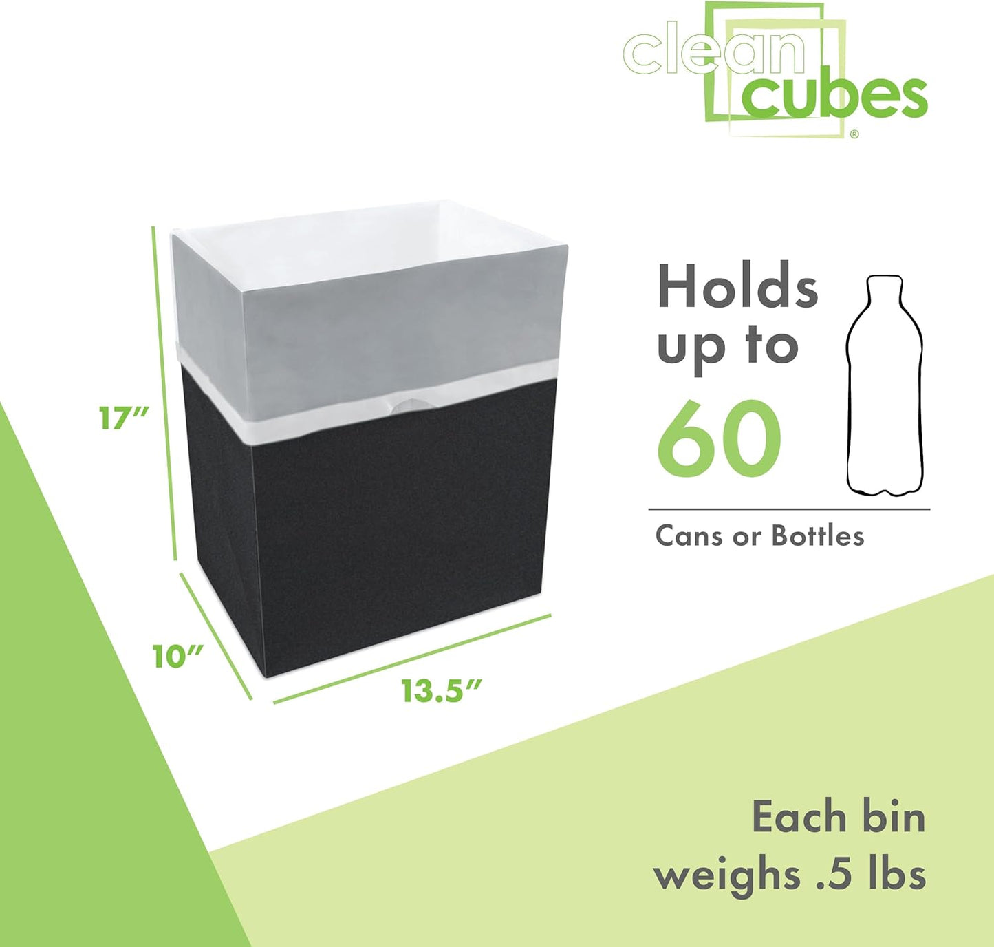 13 Gallon Disposable Pop-Up Trash Cans (3-Pack) with Fitted Bags – Foldable Garbage & Recycling Bins for Parties, Events & Kitchen (Black, 17" H x 13.5" W x 10" D)