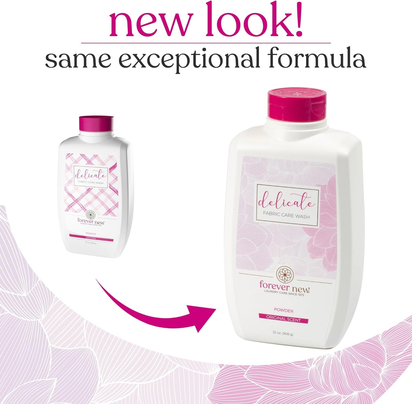 FOREVER NEW Granular Detergent Powder - Delicate Laundry Care Wash - Original Scented 64 oz. (32 oz. 2 Pack)