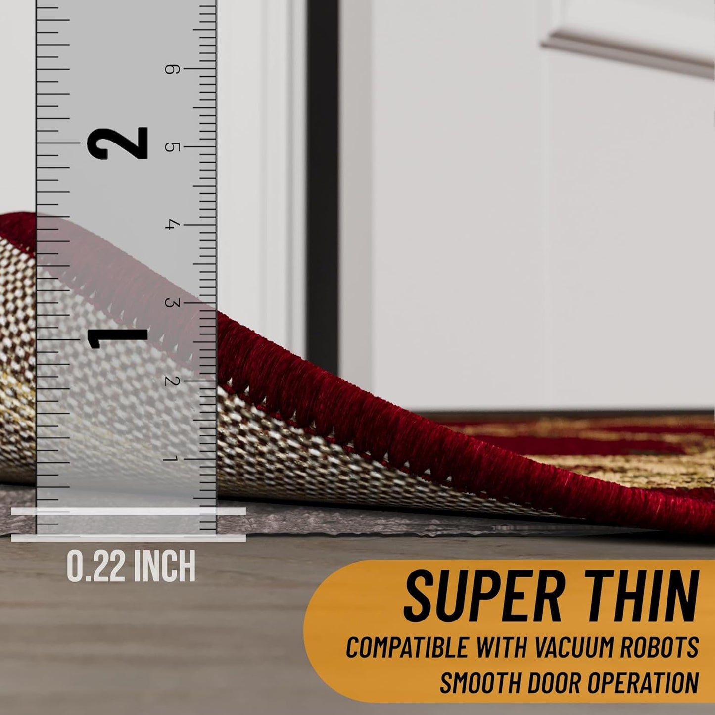 Ottomanson 3' x 5' Non-Slip Rug Pad Gripper 1/4 Inch Thick Dual Surface Felt + Rubber Gripper - Safe for All Floors, Brown