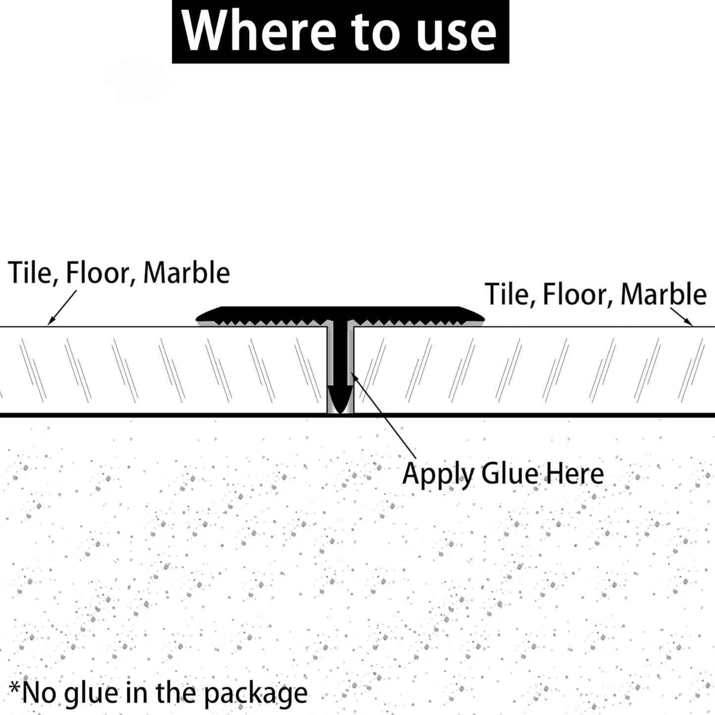 3Pcs Aluminum T Molding Trim & Floor Transition Strips, Flat Divider Strip for Door Threshold and Joining Flooring Gaps of Laminate Planks Tile (2.9Ft x 0.8In, Matte Black)