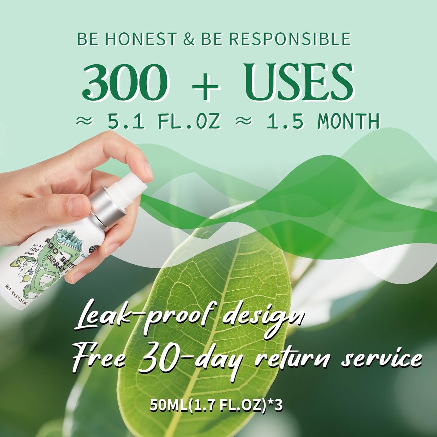 Clean-n-Fresh Toilet Spray, 8.5 Fl Oz Variety Pack of 5 - Citrus, Hibiscus, Lavender, Eucalyptus, Beach Coco, Travel Essentials Bathroom Odor Elimination, Air & Toilet Freshener, Each 1.7 Fl Oz