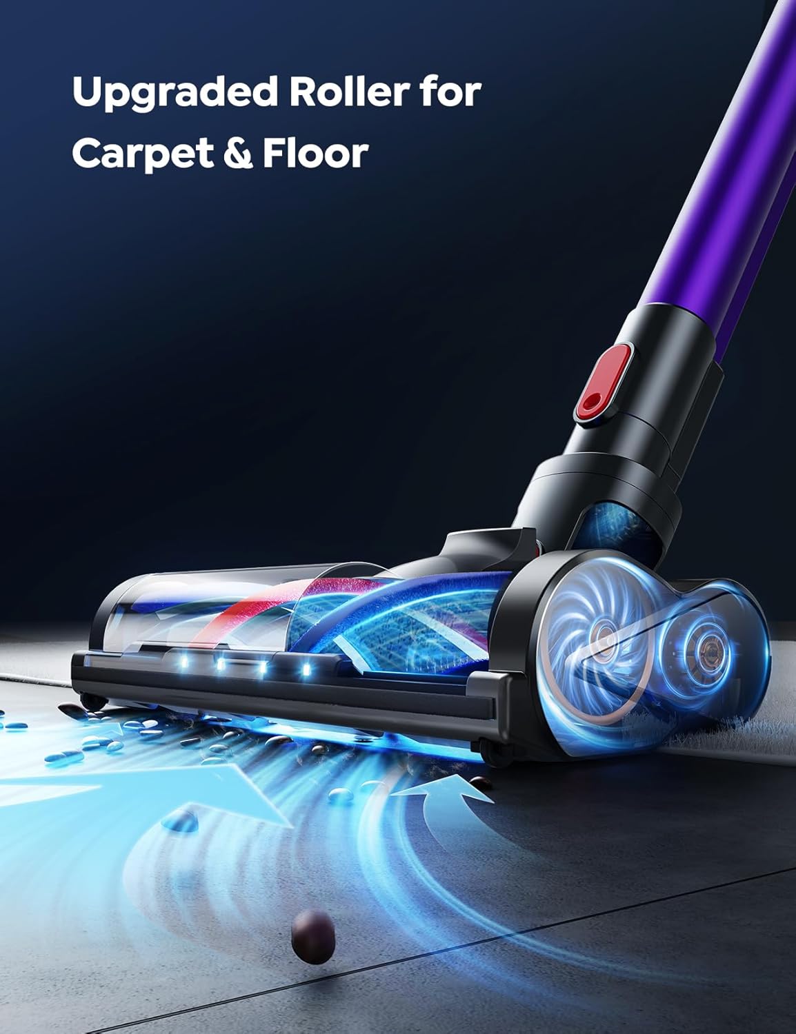 Cordless Vacuum Cleaner, 450W 45Kpa Vacuum Cleaners for Home with 5 Suction Modes, Vacuum Cleaner with Max 60Mins, Stick Vacuum Cordless for Hardwood Floor Carpet Pet Hair