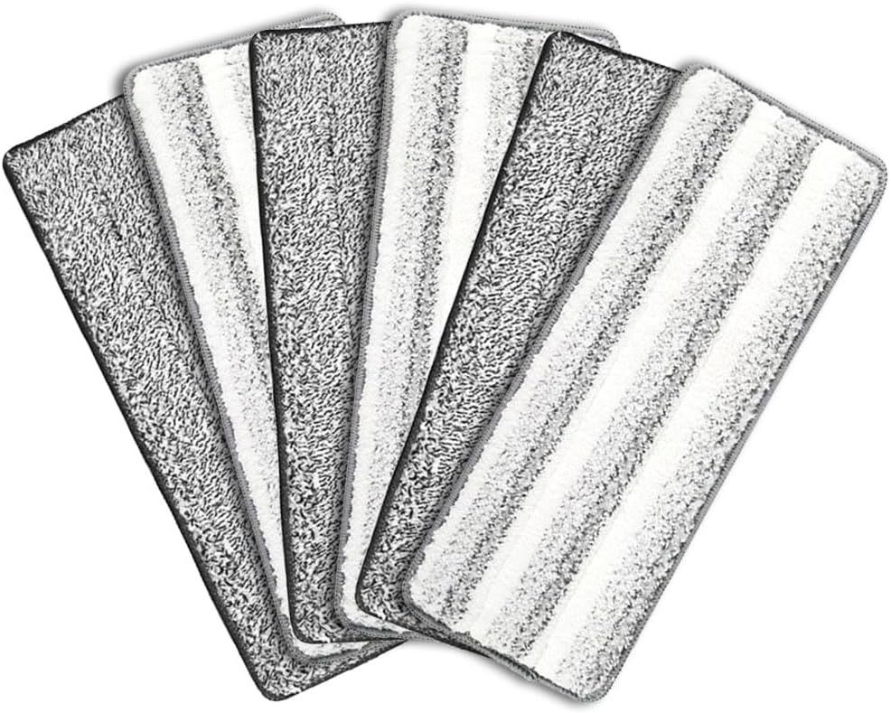 6 Pack Mop Replacement Pads for Joymoop - Microfiber Flat Mop Pads fit for JOYMOOP fit for Oshang Mop Bucket Set and Most 13" X 4.9" Flat Mops, Washable Cleaning Pads, Replacement Pads for Joymoop
