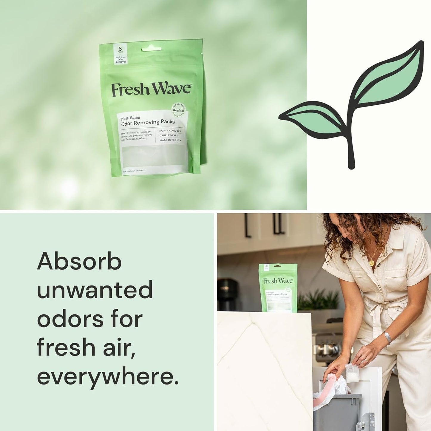 Fresh Wave Odor Eliminating & Deodorizing Packs | Bag of 16