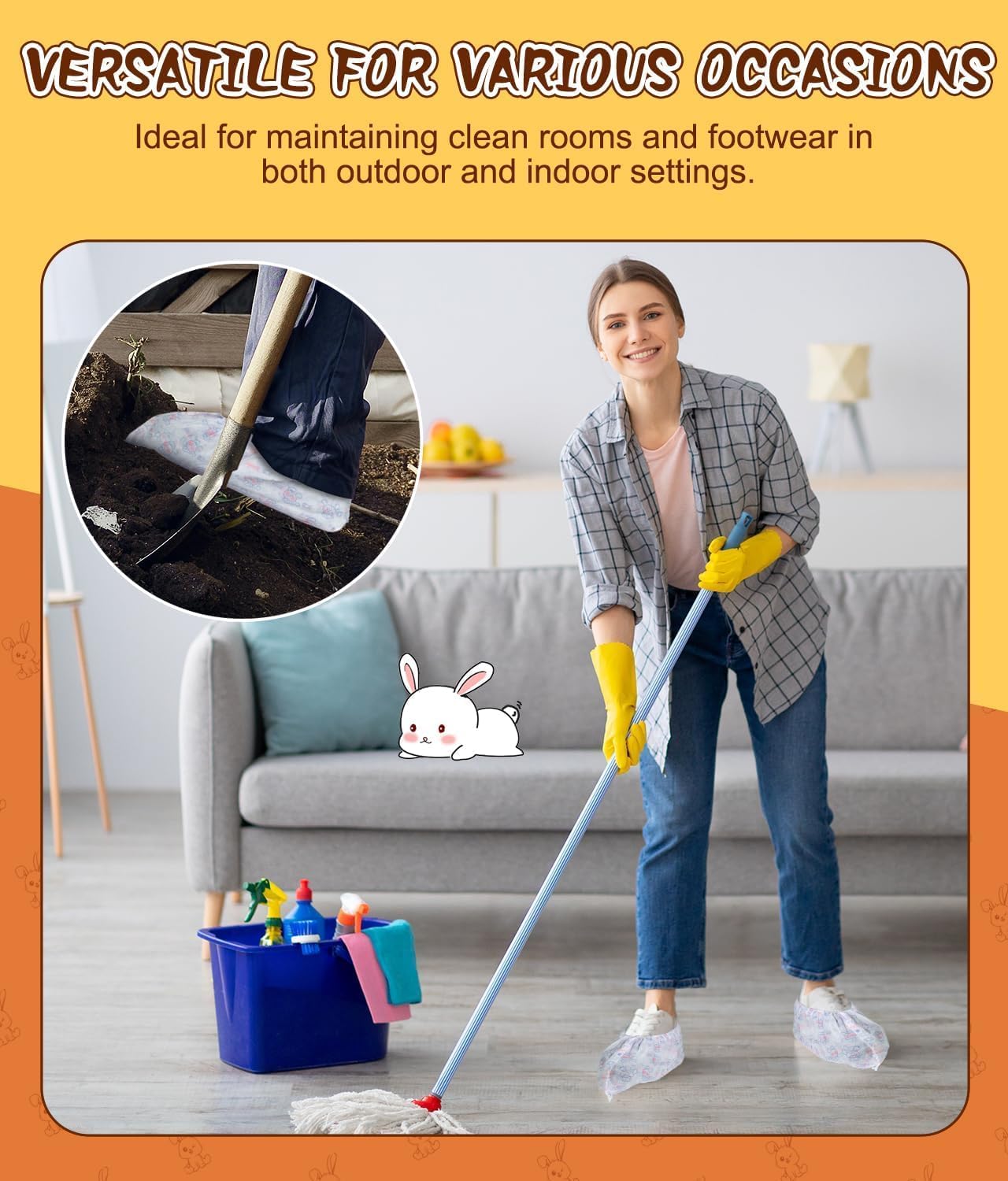 Disposable Shoe Covers 60 Pack Booties for Shoes Covers- Heavy Duty 35g White | Stretch Fits Men 10/Women 11 | Non-Slip, Recyclable Boot Covers for Indoor/Outdoor, Real Estate, Pet Care