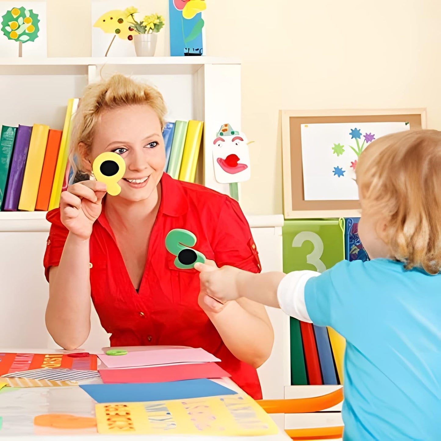 BRAVESHINE 12PCS Industrial-Strength Hook and Loop Fasteners - Double Sided Sticky Tapes - Anti Slip Rug Gripper Tapes Carpet Stickers for Home Office Use - Round Adhesive Wall Mounting Tape 1.5inch