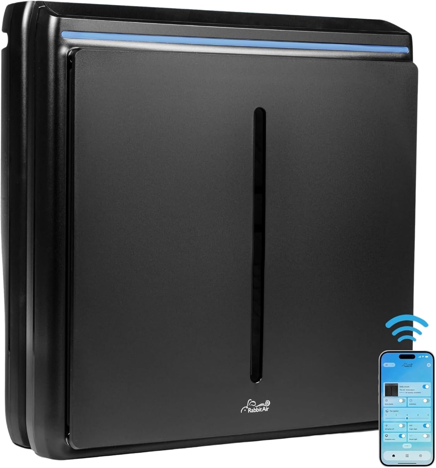 Rabbit Air, A3 SPA-1000N Air Purifiers for Home, Ultra Quiet HEPA Air Purifier- Wall Mountable Air Purifiers for Home Large Room, Allergies, Dust, Mold, Smoke & VOCs(Black, Asthma & Allergy Friendly)