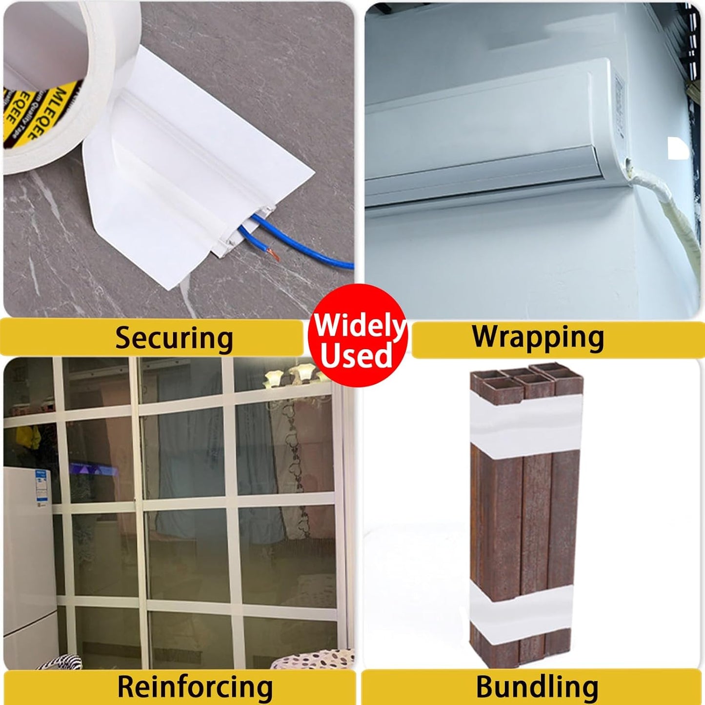 Duct Tape Heavy Duty Single Sided, Strong Adhesive High Strength, Waterproof Mesh Tape for Indoor and Outdoor Repairing Sealing Bonding, Easy Use Hand Tearable, 1.57 Inch x 33 Feet, White