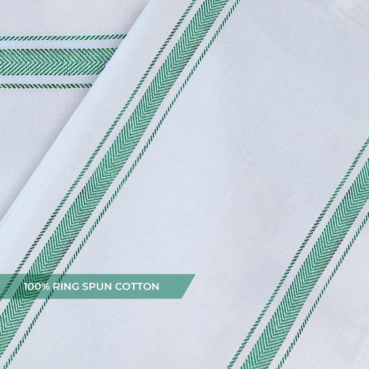 Dish Towels Set (Value Pack of 15) Size 15x25 Inch, 100% Cotton Soft & Absorbent Linen Kitchen Towels, Tea Towels, Reusable Cleaning Cloths for Household Cleaning (Green)