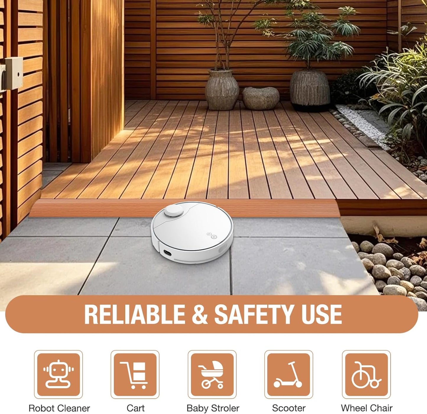 Floor Transition Strip Self Adhesive Vinyl Door Threshold for Doorways Carpet Edging Trim Overlap Edge Reducer for Laminate Floor, Carpet, Tile (Yellow Oak Grain, 3/5" to 4/5", 3.3Ft)