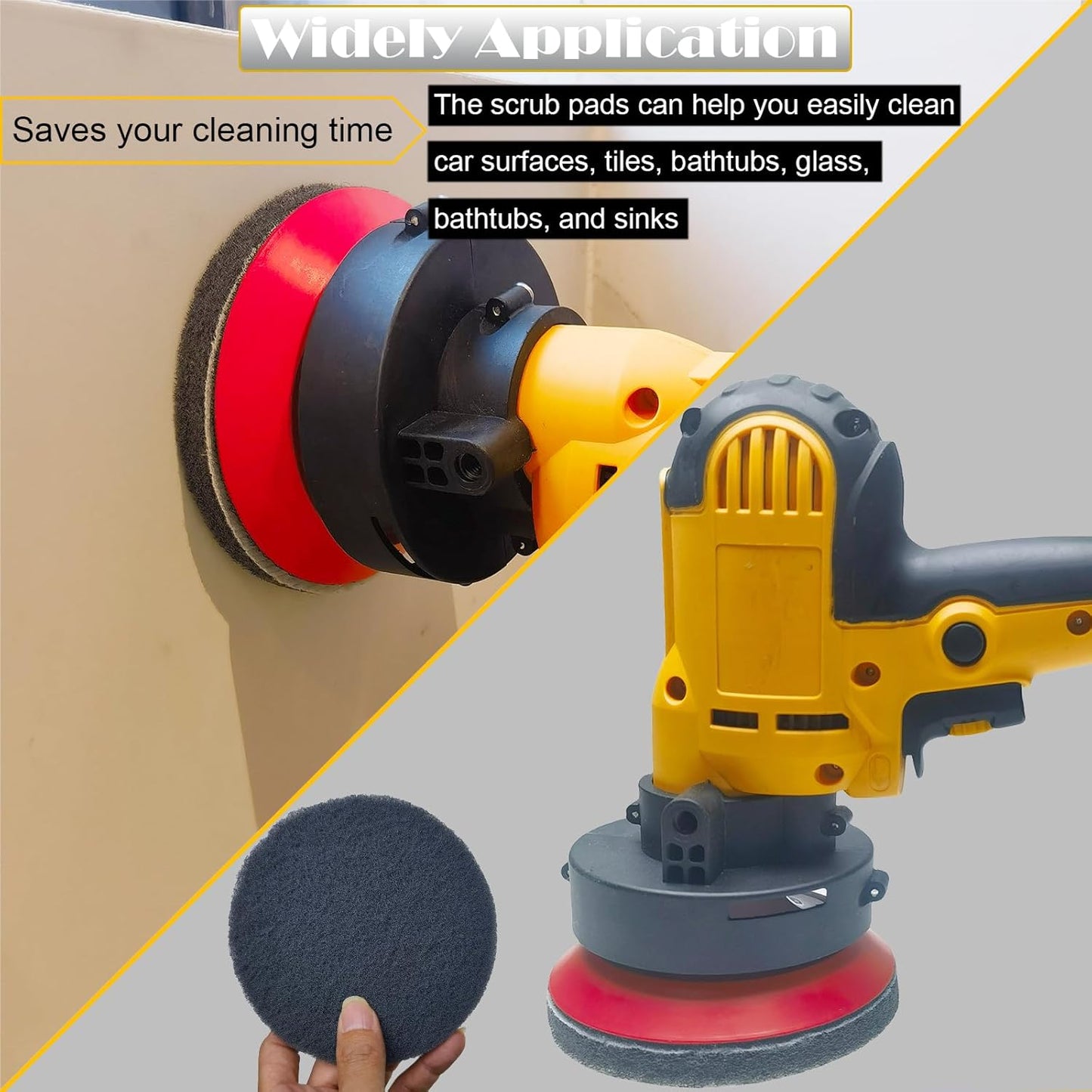 10 Pack 5 Inch 800 Grits Multipurpose Scrubber Scouring Pads Hoop and Loop Flocking Scuff Pads -Scuff Pads Conditioning Discs Polishing Pad for Furniture Automotive Cleaning, Rust Removal