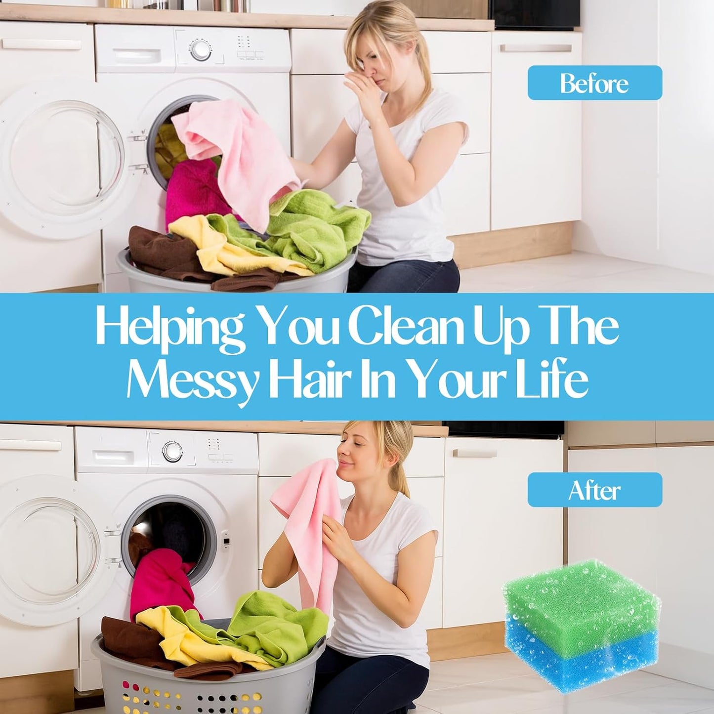 6 Pcs Pet Hair Remover for Laundry, Reusable Pet Hair Catcher Anti Winding Lint Traps for Washing Machine & Dryer Hose, Effective for Clothes Dog Cat Fur Lint and Dander