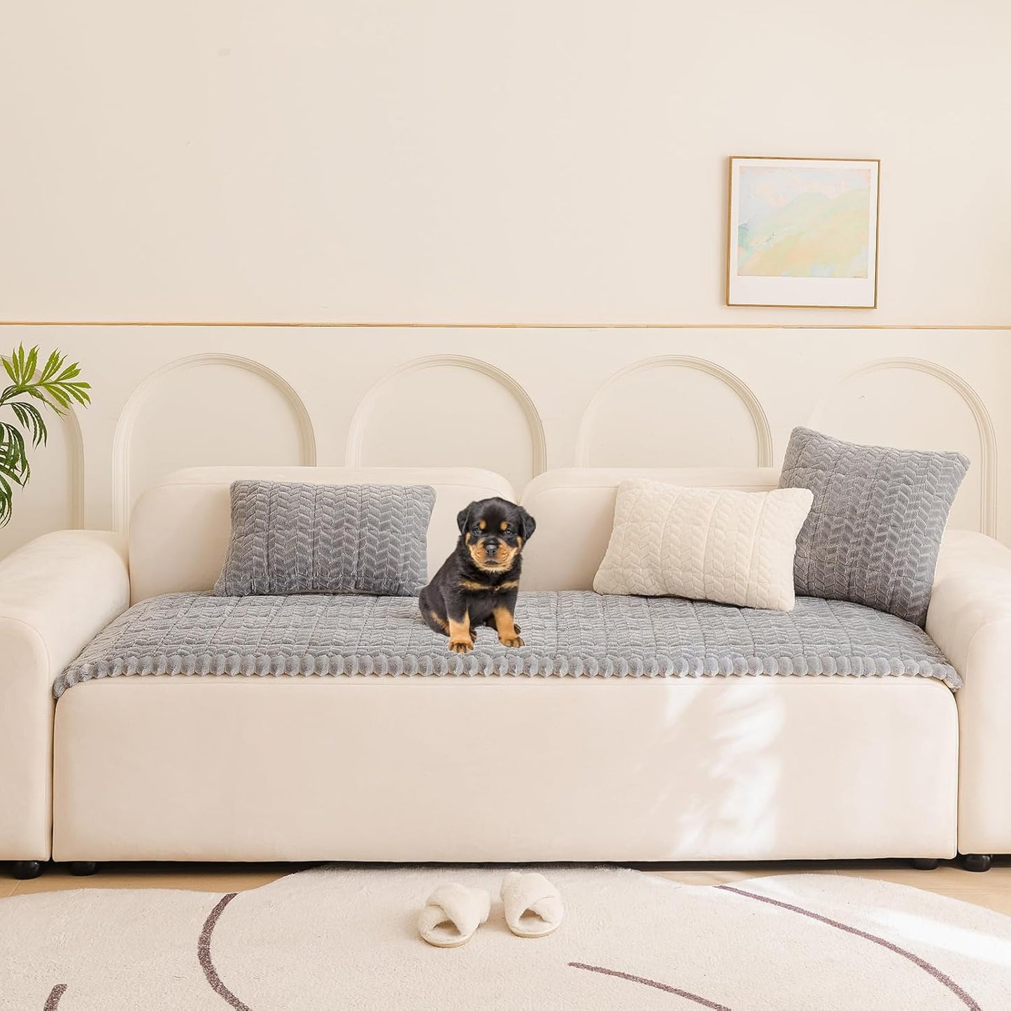 Pet Couch Cover Protector Sofa Covers for Pets Washable Non Slip Couches and Sofas Dog Mat (Grey, 27.6" x 70.9")