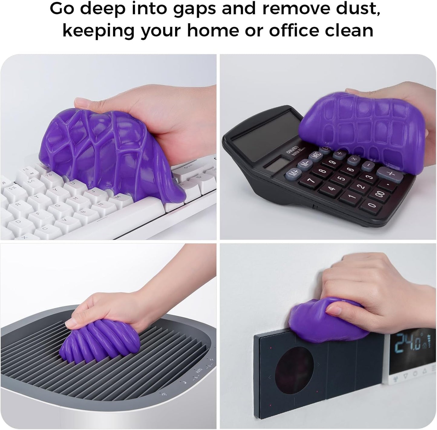 COLORCORAL Cleaning Gel for Car Universal Gel Cleaner Auto Detailing Car Vent Keyboard Cleaning Putty Car Interior Cleaner Dashboard Dust Remover Putty Auto Duster Cleaning Kit 160G - Purple