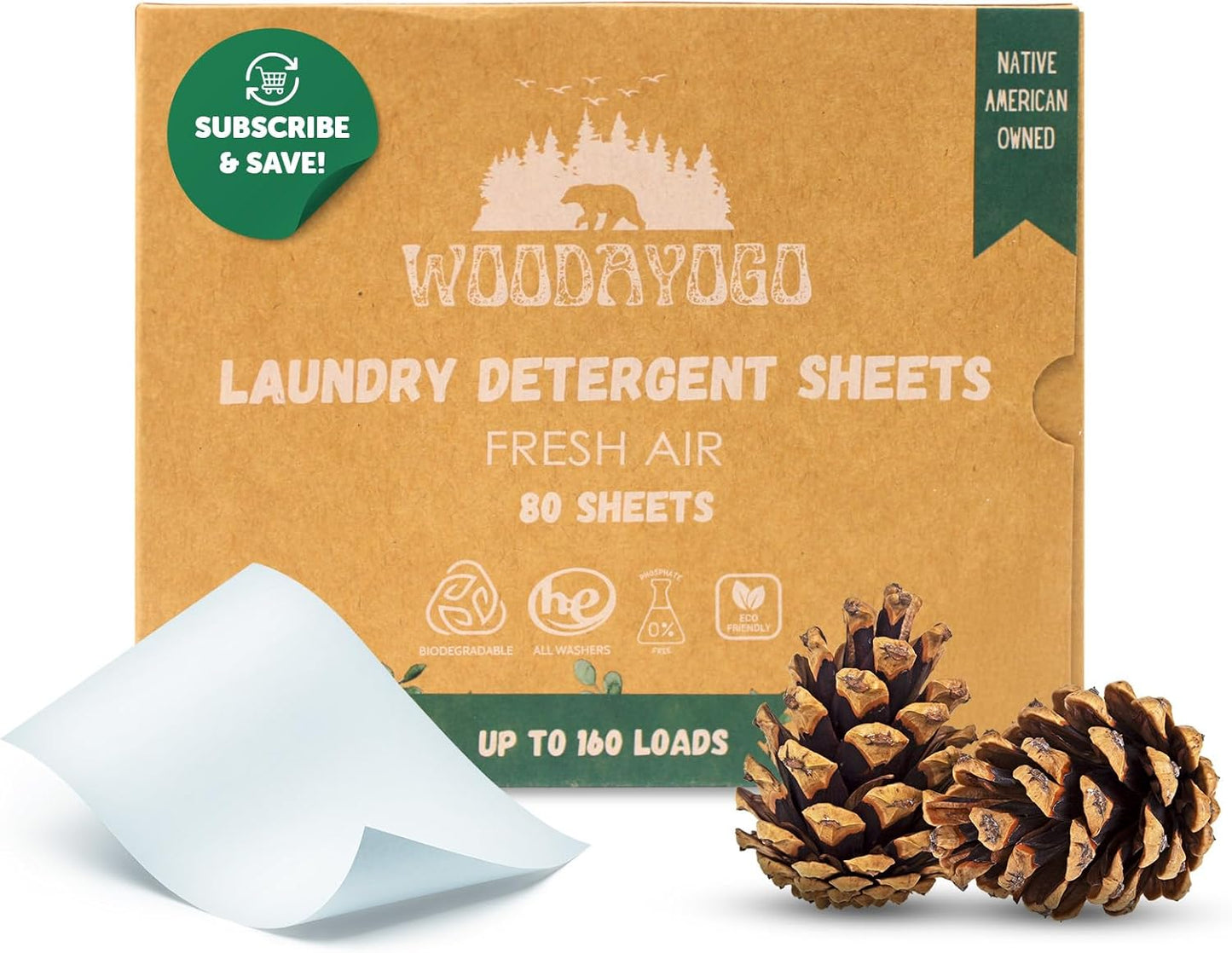 Laundry Detergent Sheets – Eco-Friendly, Hypoallergenic, Plant-Based Detergent for Sensitive Skin, Recycled Packaging, Liquid-Free Travel-Friendly Laundry Soap Strips (Up to 160 Loads, 80 Sheets)