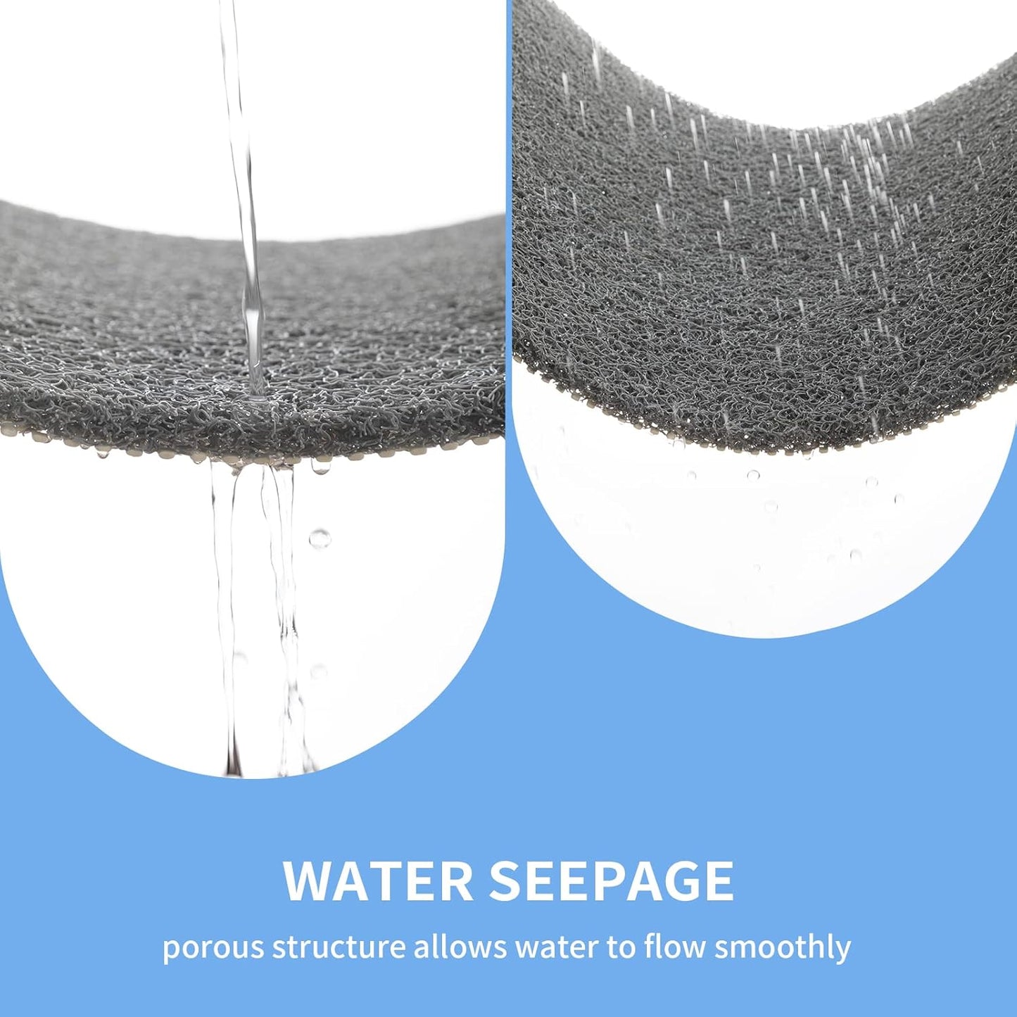 Non-Slip Shower Mat Bathtub Mat for Bath Tub,Anti Slip Bath Tub Mat,Floor Mat,Soft PVC Loofah Bathroom Mats,Foot Scrubber Mat,Quick Drying Easy Cleaning Mats for Wet Areas（40 * 16 Grey）