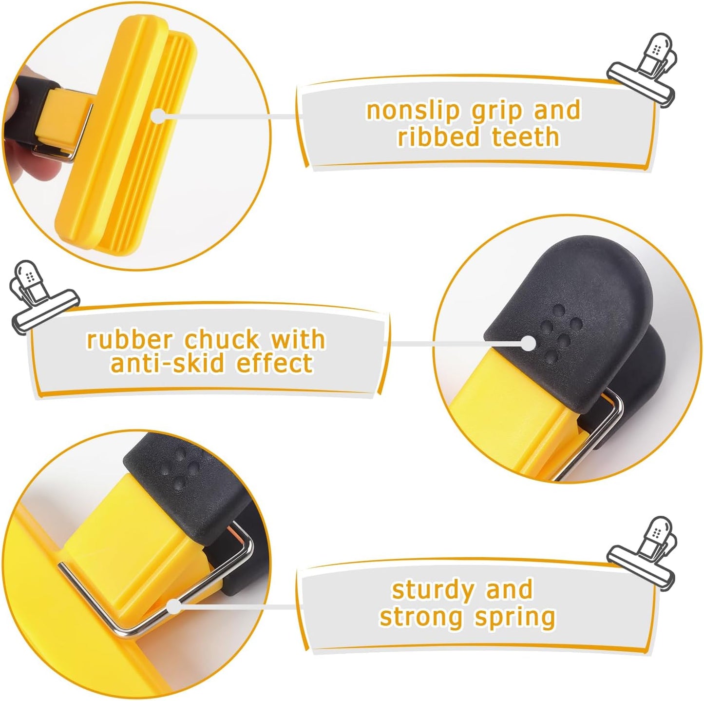 Tamaki 6 Pack Bag Clips, Food Clips, Chip Bag Clip Plastic Heavy Duty Seal Grip, 3 x 2.5 Inch, Assorted Color