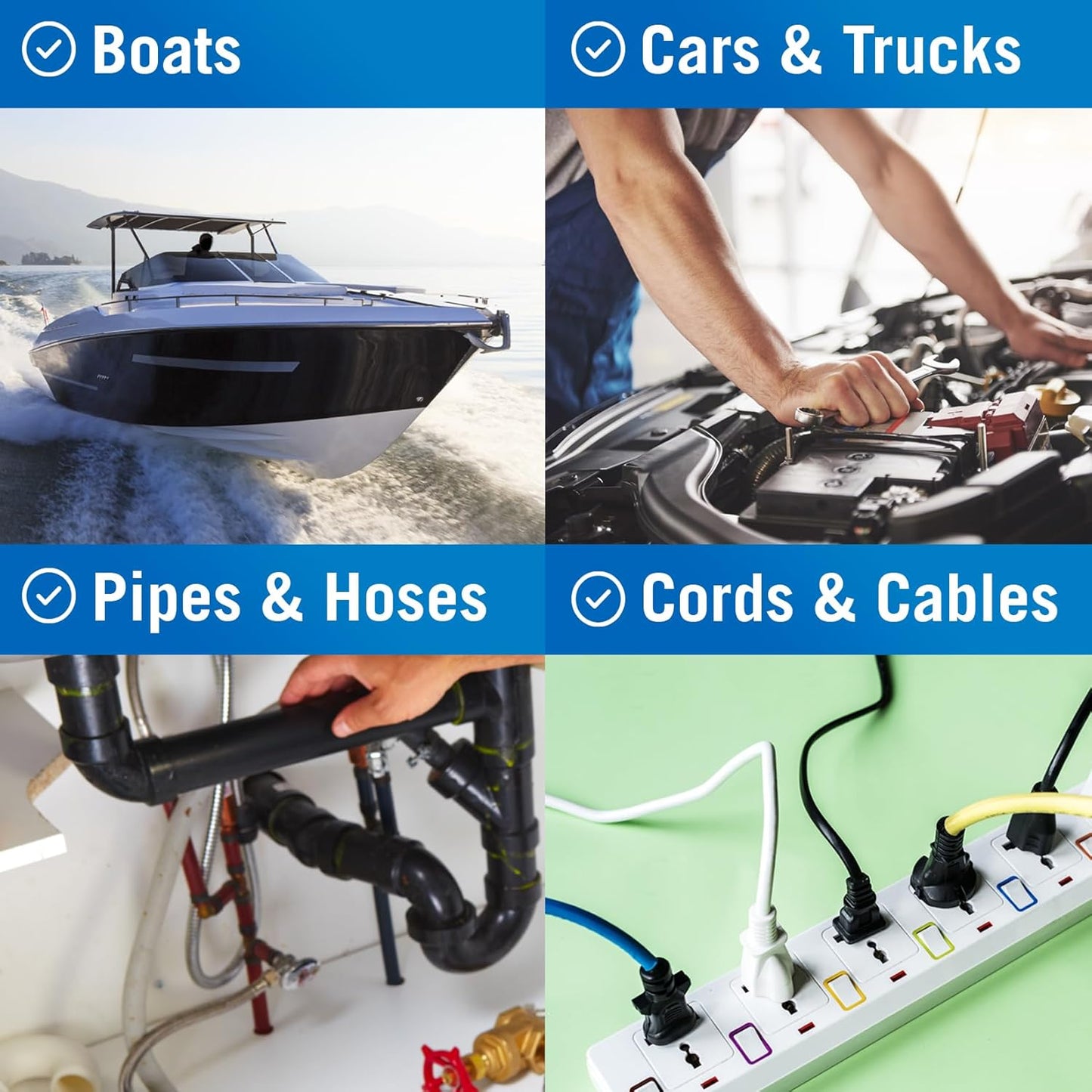 White Heavy Duty Silicone Tape, Self-Fusing Rubber Hose and Plumbing Water Pipe Repair Seal, Coax Electrical or Waterproof Tape for Leaks, 15ft