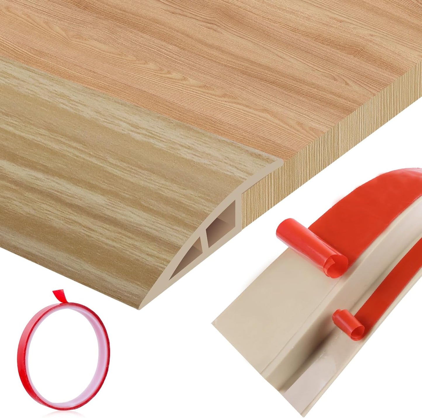 Floor Transition Strip Door Threshold 79" Floor Transition Reducer Trim on The Edges Threshold Strip Self Adhesive Suitable for Doorways, Tiles, Carpet