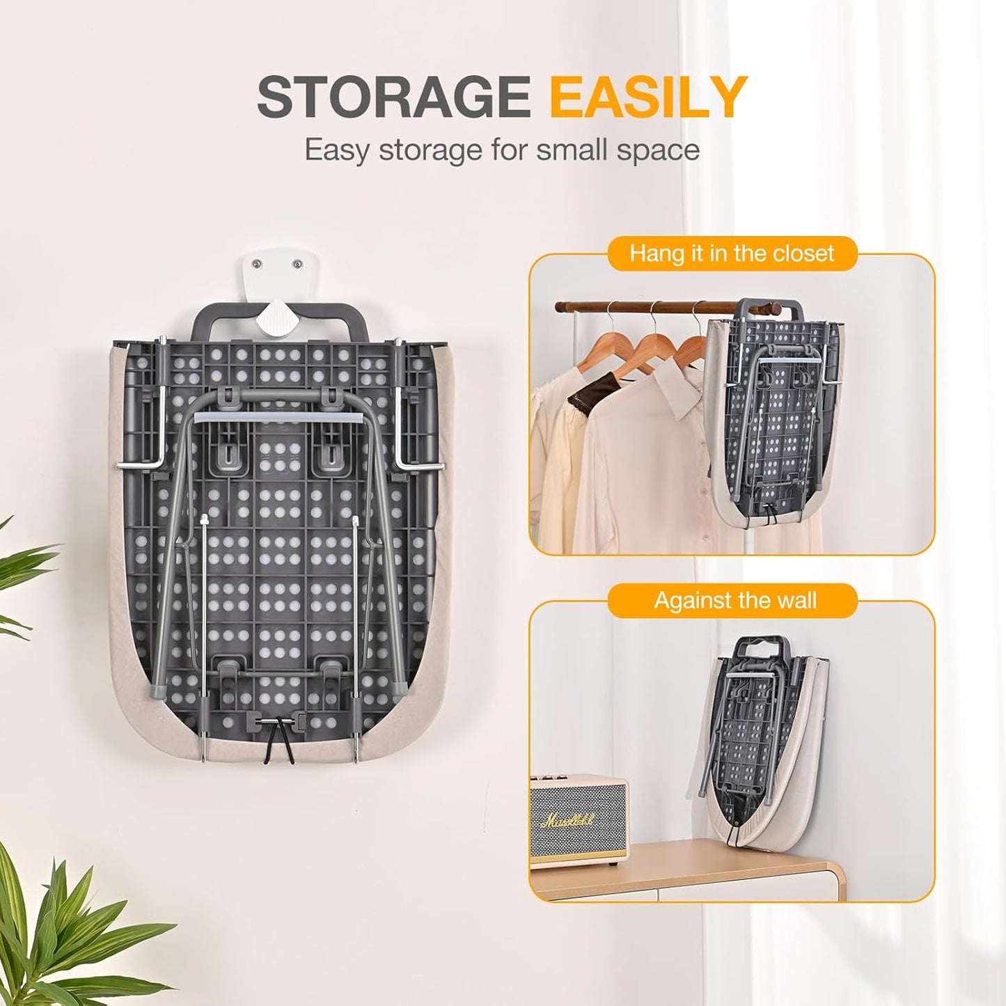 APEXCHASER Tabletop Ironing Board with Iron Rest, Small Iron Board, Extra Thick Cover, Portable Table top Ironing Board with Non-Slip Feet for Home Travel Use, Beige