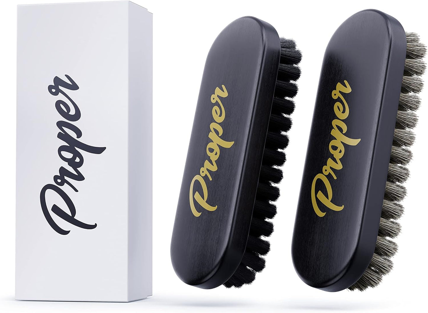 Premium Horse Hair Leather Brushes Set for Car Detailing, Furniture & Upholstery - Professional Horsehair Cleaning Brush for Couch, Car Seats, Alcantara & Interior Surfaces