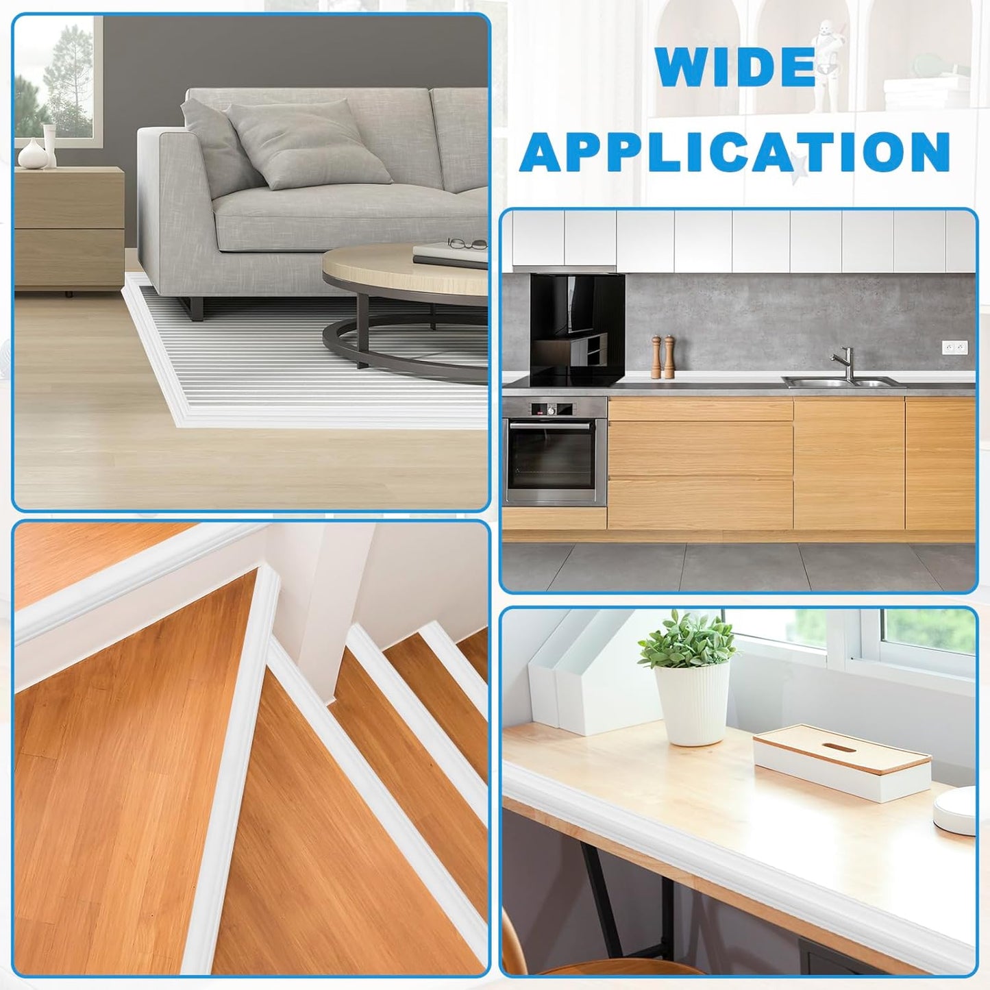 Wall Corner Protector Peel and Stick Corner Trim Molding Flexible Inside & Outside Wall Edge Guard Self Adhesive Moulding Trim for Edge Use, White, 0.8” W x 40’ L