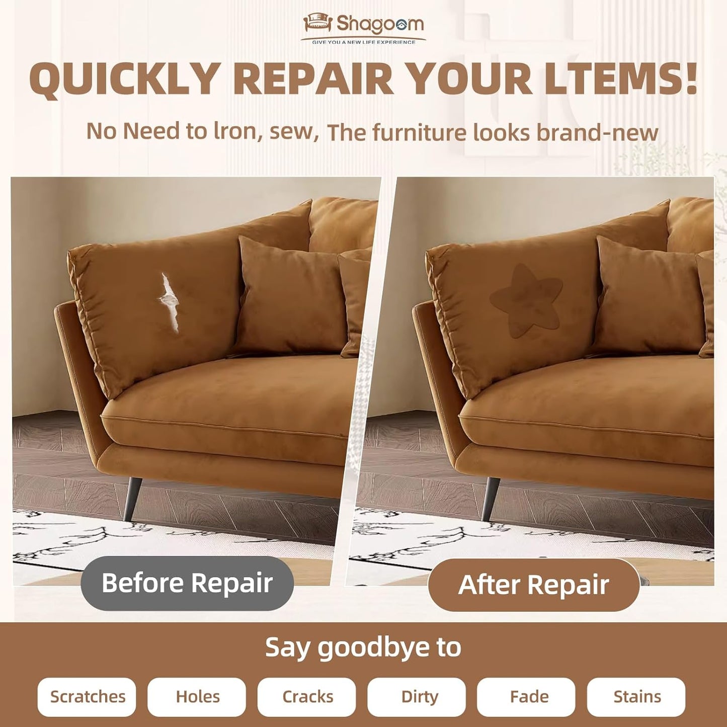 Suede Repair Patch, 17X79 Inch Fabric Large Repair Tape, Self-Adhesive Patches for Furniture, Sofa, Car Interior, Shoes, Hand Bag, Clothing (Black, 17X79 Inch)