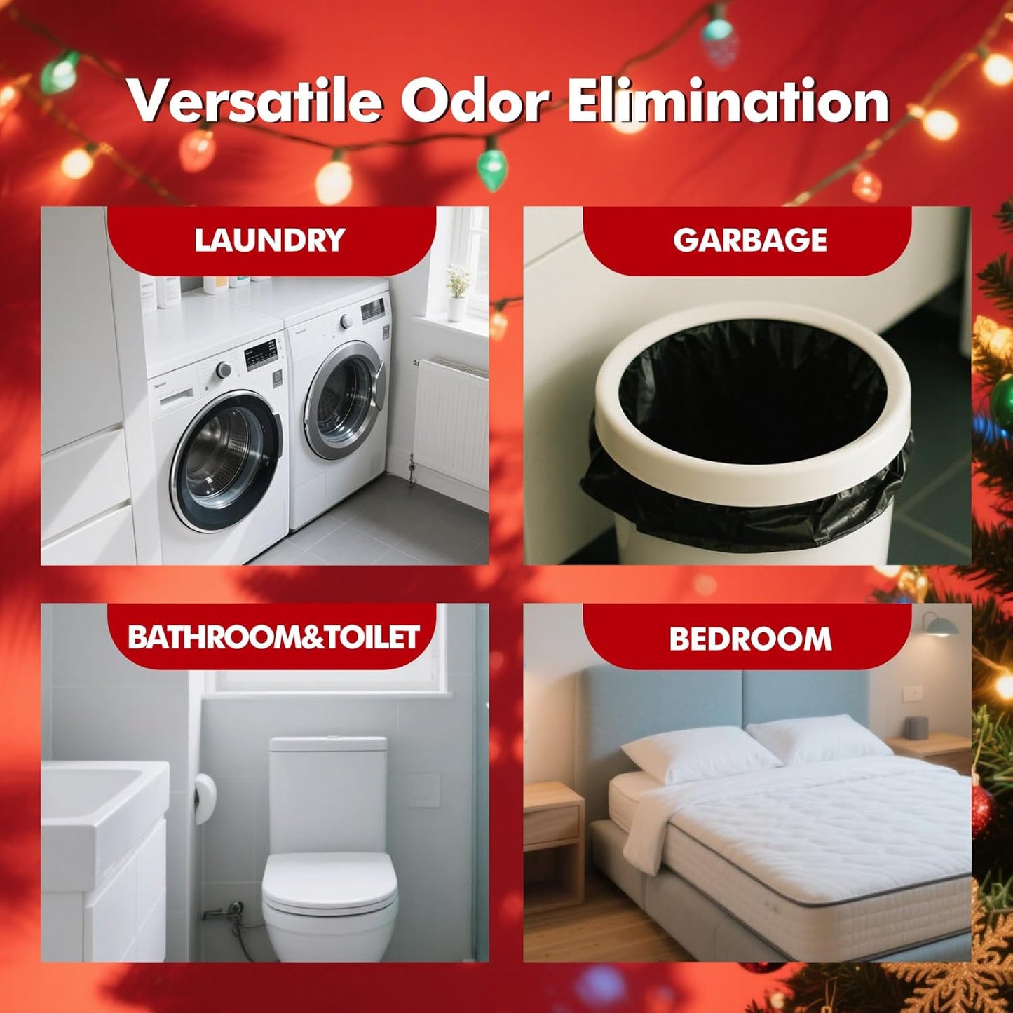 Clean-n-Fresh Toilet Spray, Holiday Pack Gift Set - 6.8 Fl Oz Balsam & Cedar and Bright Berry, Bathroom Odor Deodorizer, Up to 400 Uses