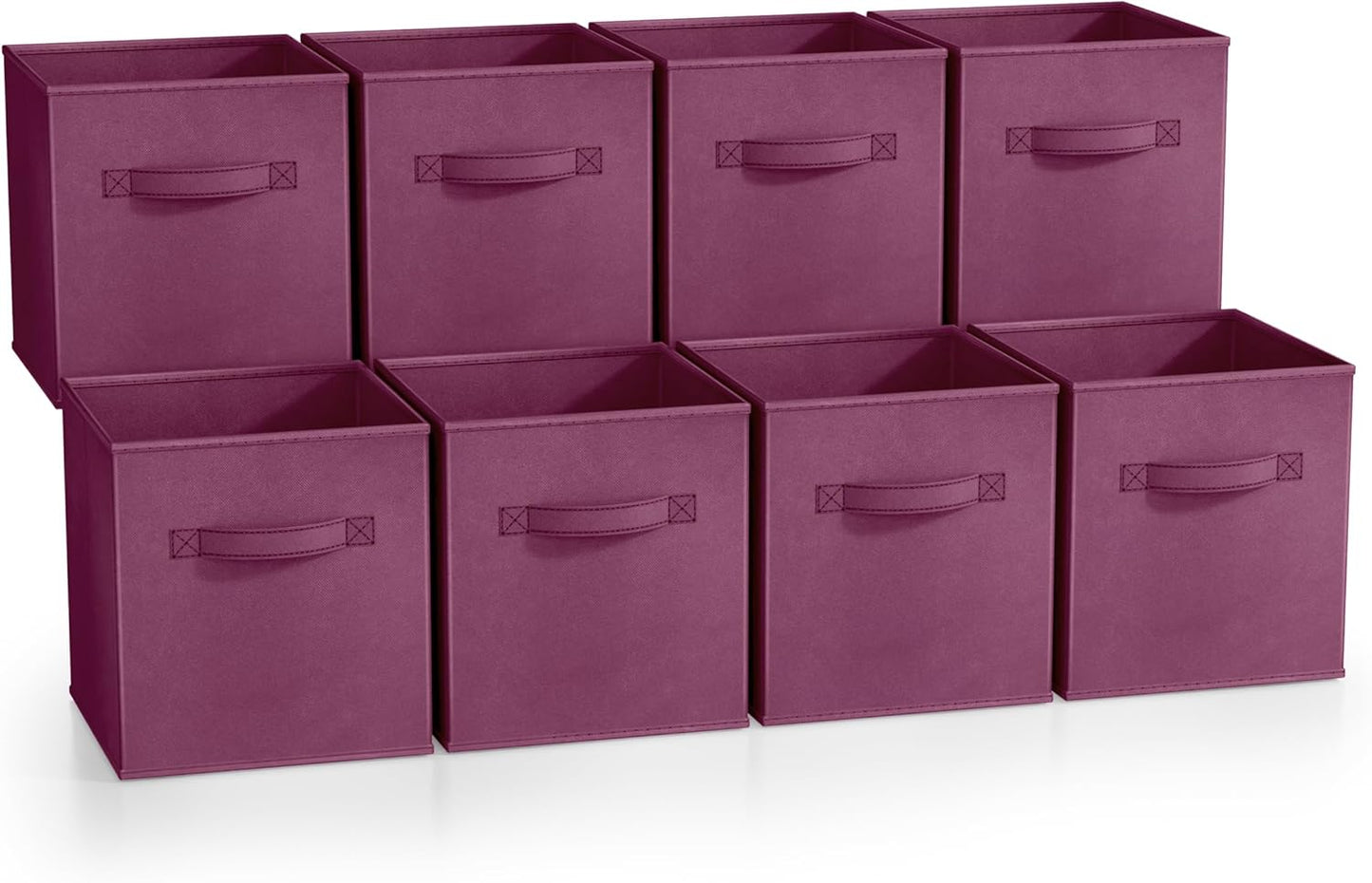 Sorbus Fabric Storage Cubes - 8 Foldable Storage Bins for Organizing Pantry, Cubbies, Toy Box - Clothes Storage & Closet Organizer - 11 Inch Collapsible Cube Baskets for Shelves with Handle