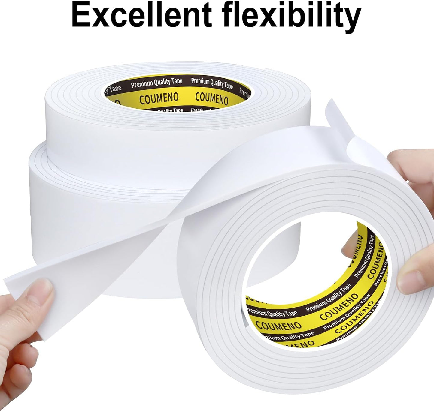 2 Pack Single-Sided Adhesive Foam Tape 1inX9.84FT Single-Sided Sealing Strip Foam Pad Sponge Tape Window Weatherproof White