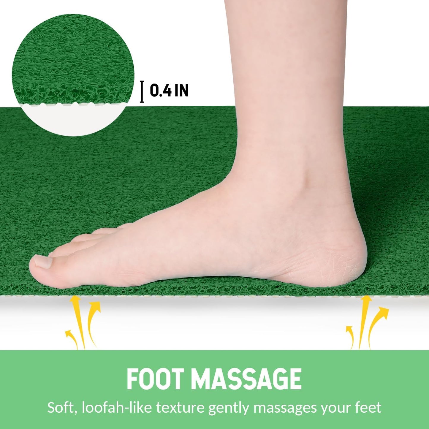 Non-Slip Bathtub Mat, Anti Slip Shower Mat, Fast Drying Bathtub Mats, Foot Scrubber Mat, Anti Slip Mat for Tub, Floor, Bathroom, Kitchen, Home, Hotel (Dark Green 40"×16")