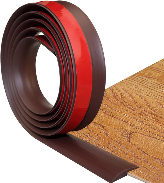 Floor Transition Strip Self Adhesive Carpet & Flooring Transitions Edging Trim Strip PVC Threshold Transitions Suitable for Threshold Height Less Than 5mm (6.56Ft, Brown)