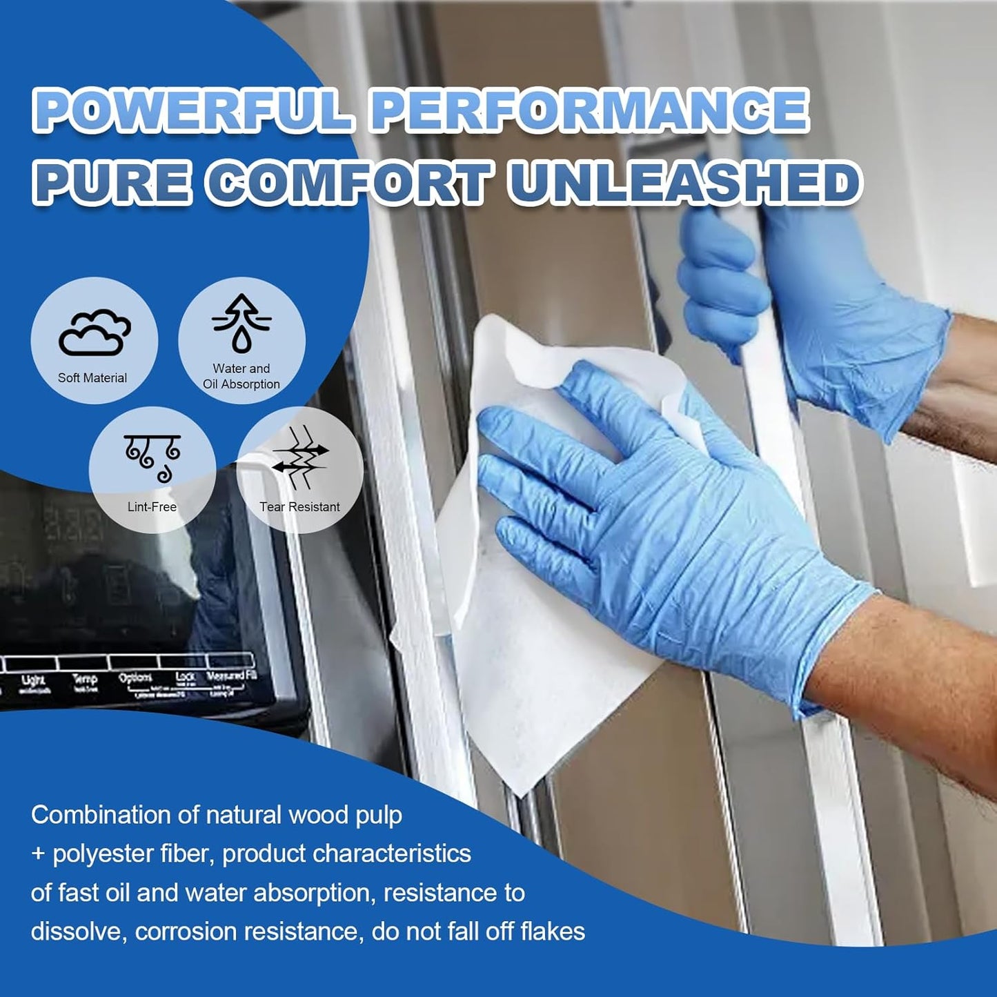 Cleanroom Wipes 4"x4" (1200 Pcs, Cellulose/Polyester Blend, Grade A, 68GSM) Lint Free Wipes for Laboratory, Electronics, Pharmaceutical,Printing,Automotives and Semiconductor Industries