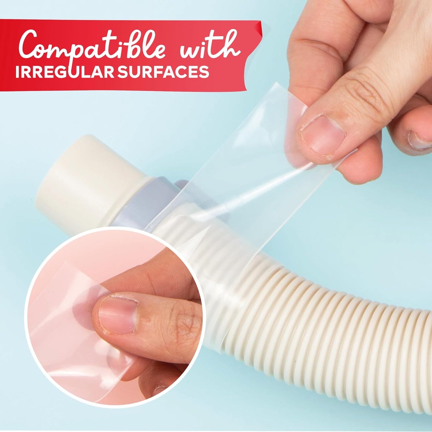 XFasten Self-fusing Silicone Tape Pro, Clear, 1.5-Inch x 15-Feet, 30mils Extreme Silicone Repair Pipe Tape for Electrical, Radiator Hose, Garden Hose, Coax Plumbers Water Seal and Stretch Tape