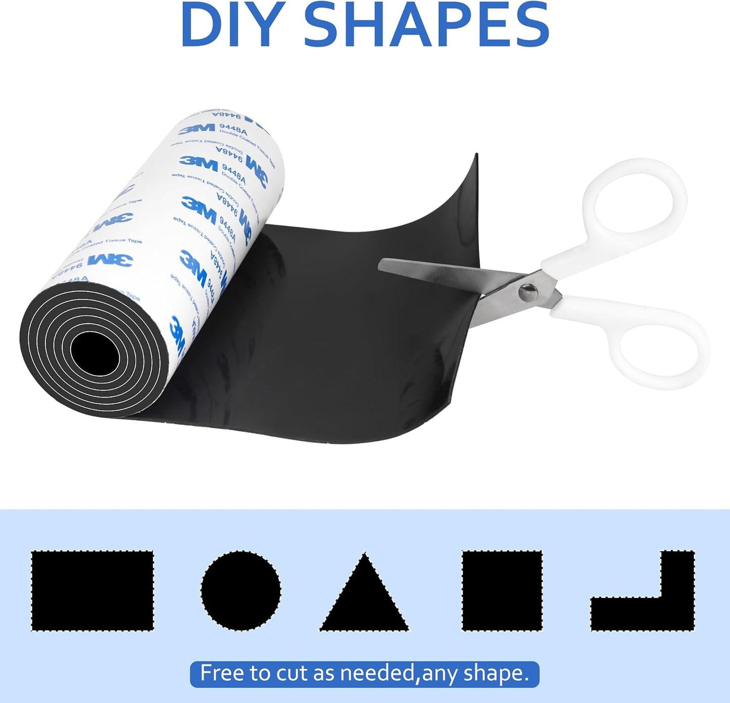 Non Slip Furniture Pads, 5" x 120" Rubber Furniture Pads Anti Skid Pads Non Slip Self Adhesive Cuttable Rubber Tape Strip Roll for Protecting Hardwood Floors Chair Wall Protector - Black