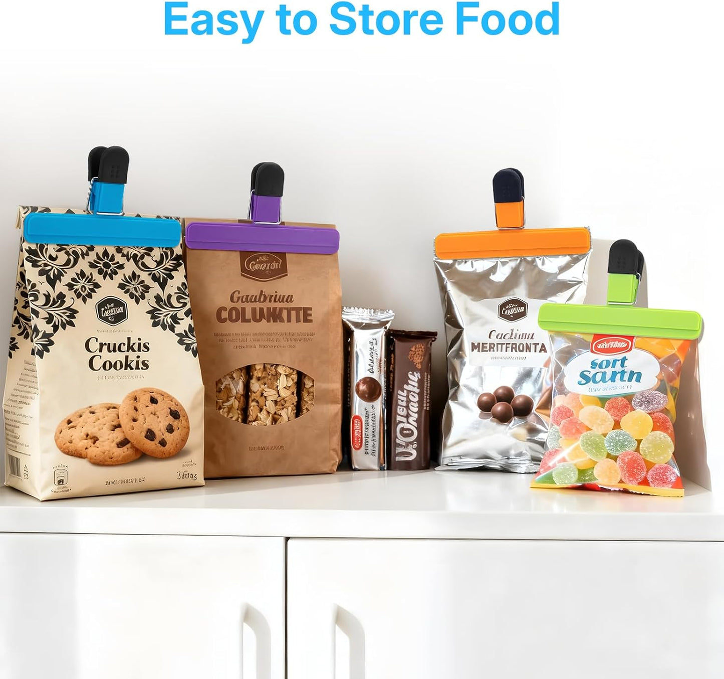 OWLKELA Chip Clip, 12 Pack Colors Wide Open Bag Clips for Food Storage, Heavy Duty Seal Grips Plastic Food Clips for Snack, Food Packages (6 inch x 3.4 inch)