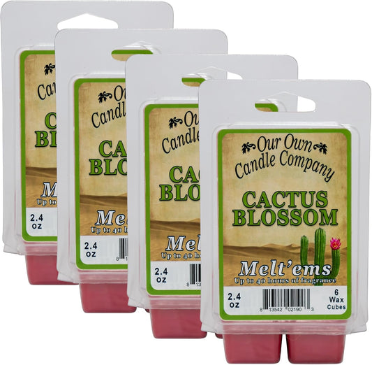 Our Own Candle Company Premium Wax Melt, Cactus Blossom Scent,Handmade in The USA, 24 Cubes (4 Pack, 9.6oz Total)