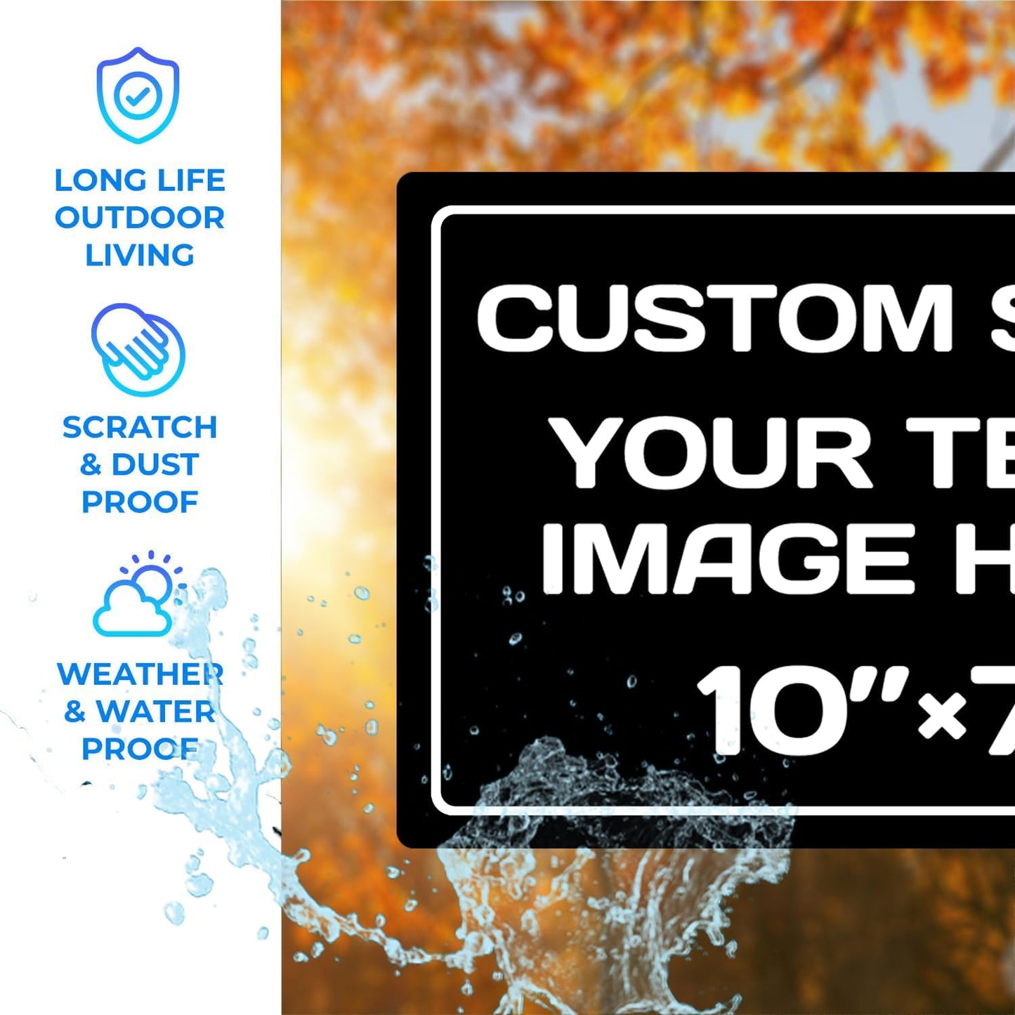 Personalized Aluminum Weatherproof Metal Signs - Custom Text & Picture, Multiple Sizes - Hazard, Garden, Custom Door & Business Signs